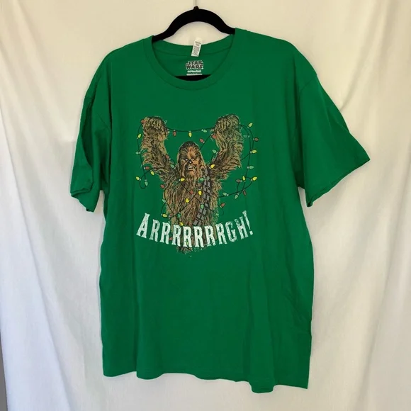 Star Wars Green Chewbacca Holiday Lights Tee - Picture 2 of 10